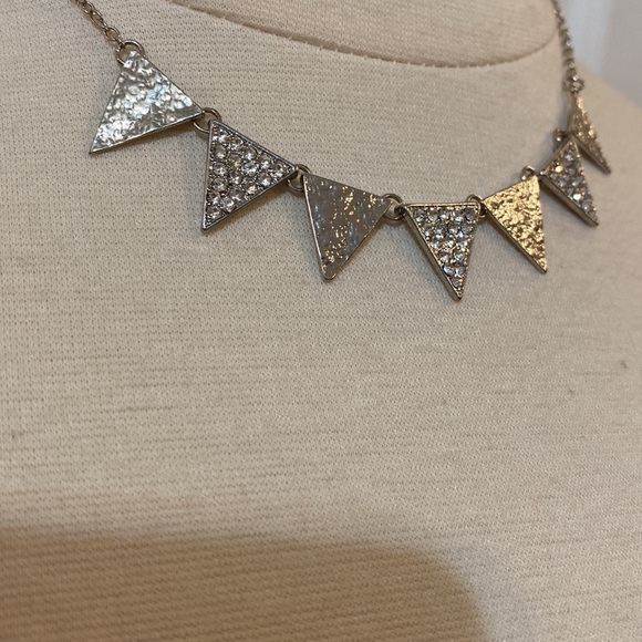 Silver Textured Stamped Necklace - Picture 2 of 5